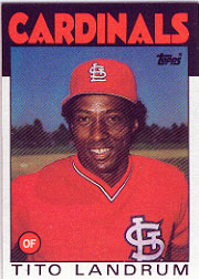 1986 Topps Baseball Cards      498     Tito Landrum